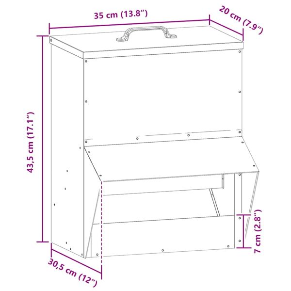 Кокошарник Сребрист 20 x 25 x 35 см Галванизирана стомана