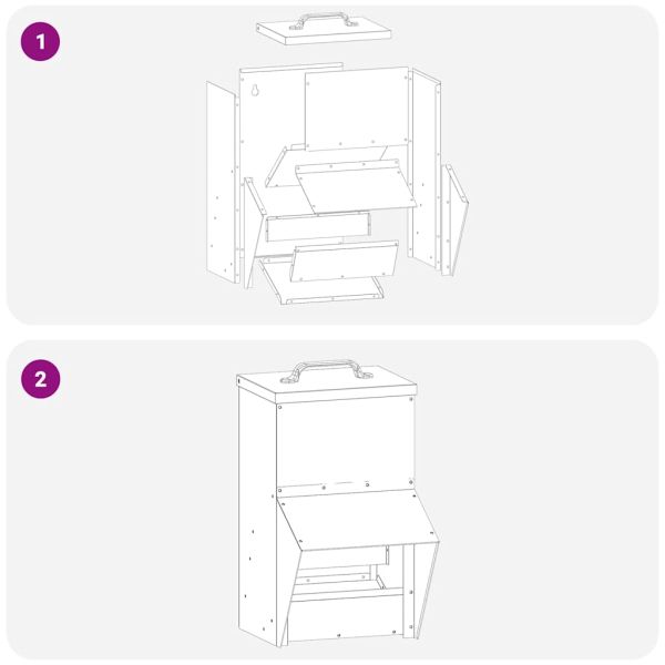 Кокошарник Сребрист 20 x 25 x 35 см Галванизирана стомана