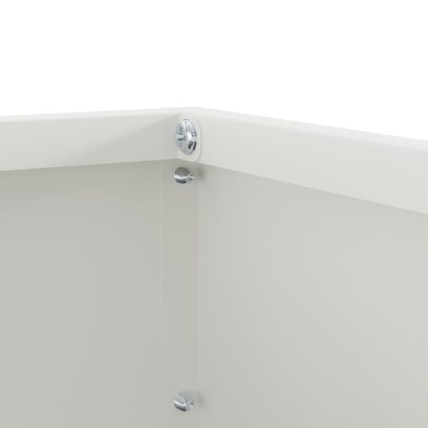 Ограда за трева 6 pcs Бяло 40 x 40 x 13 cm Стомана