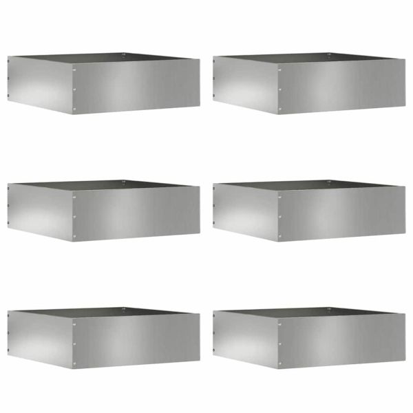 Ограда за трева 6 pcs Сребрист 40 x 40 x 13 cm