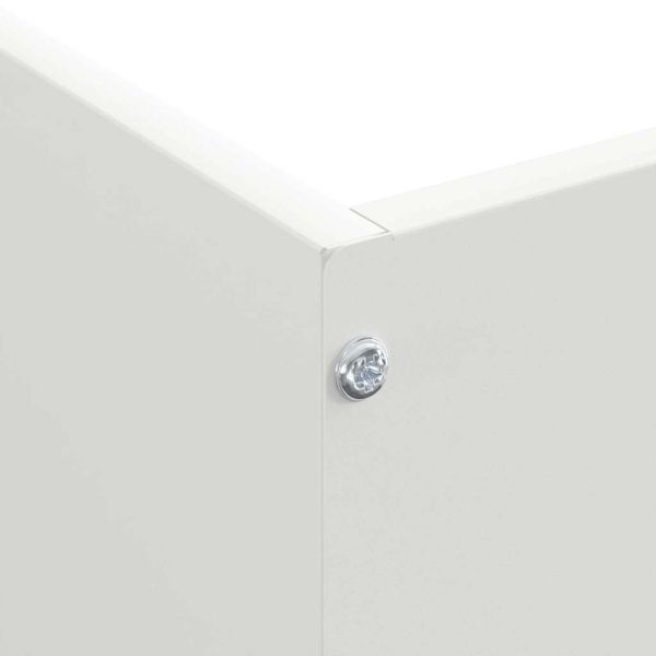 Ограда за трева 6 pcs Бяло 50 x 50 x 13 см Стомана