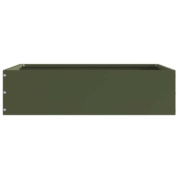 Ограда за трева 6 pcs Маслинено зелено 50 x 50 x 13 см Стомана