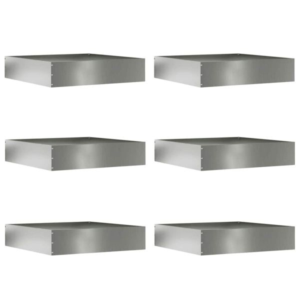 Ограда за трева 6 pcs Сребрист 60 x 60 x 13 см