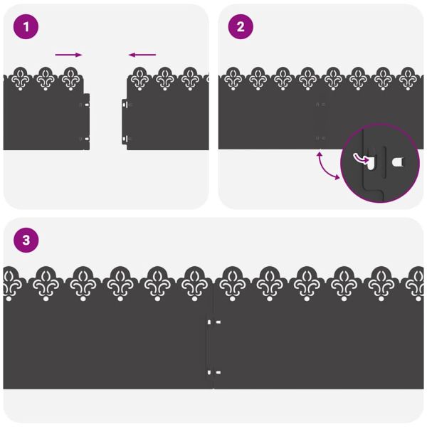 Ограничители за тревни площи 20 pcs Черно 103 x 0,05 x 22 см