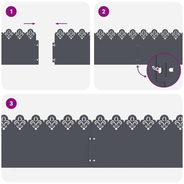 Ограничители за тревни площи 20 pcs Антрацит 103 x 0,05 x 22 см