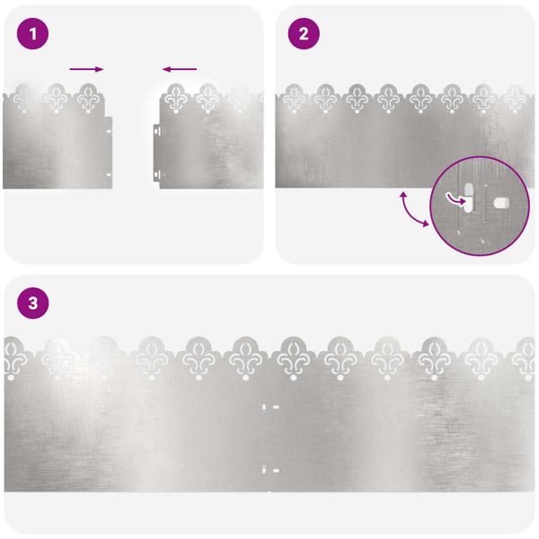 Ограничители за тревни площи 10 pcs Сребрист 103 x 0,05 x 22 см