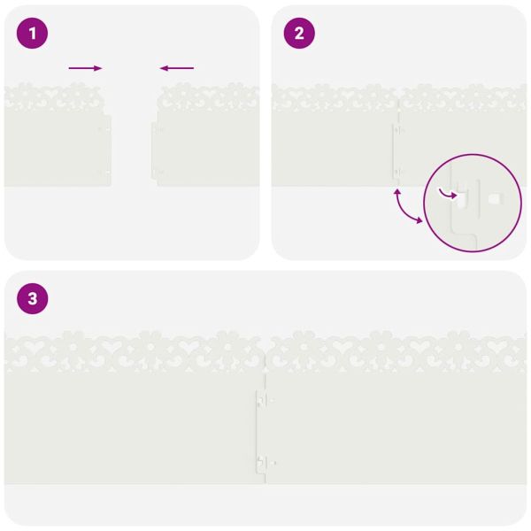 Ограничители за тревни площи 20 pcs Бяло 103 x 0,05 x 22 см