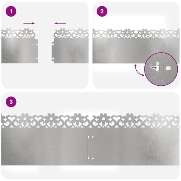 Ограничители за тревни площи 20 pcs Сребрист 103 x 0,05 x 22 см