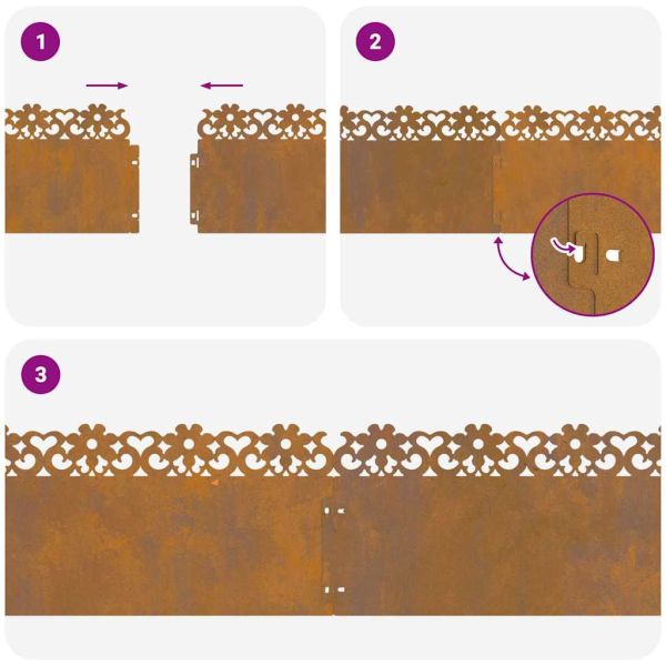 Ограничители за тревни площи 30 pcs Ръждясало