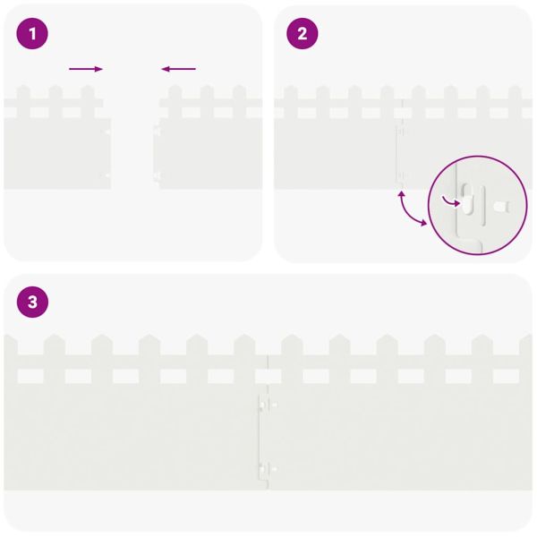 Ограничители за тревни площи 10 pcs Бяло 103 x 0,05 x 22 см