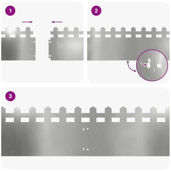 Ограничители за тревни площи 10 pcs Сребрист 103 x 0,05 x 22 см