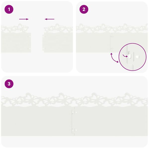 Ограничители за тревни площи 30 pcs Бяло 103 x 0,05 x 22 см