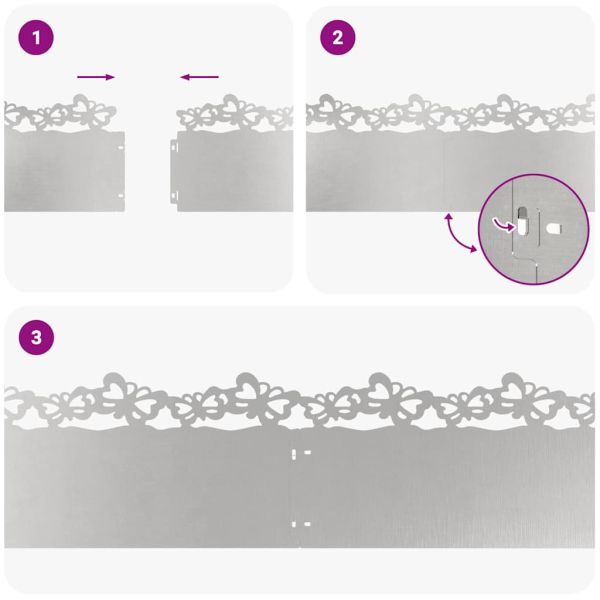 Ограничители за тревни площи 10 pcs Сребрист 103 x 0,05 x 22 см