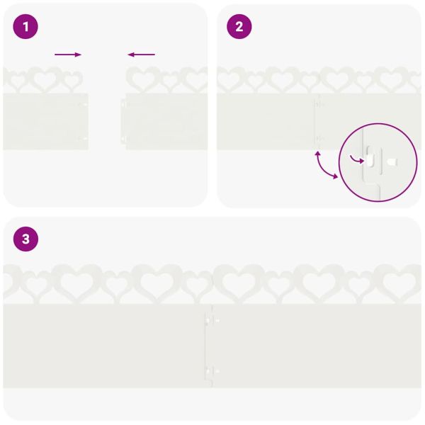 Ограничители за тревни площи 30 pcs Бяло 103 x 0,05 x 22 см