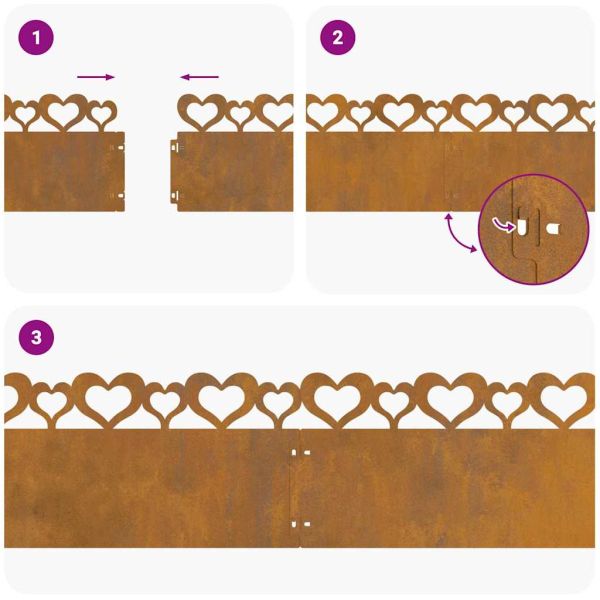 Ограничители за тревни площи 20 pcs Ръждясало