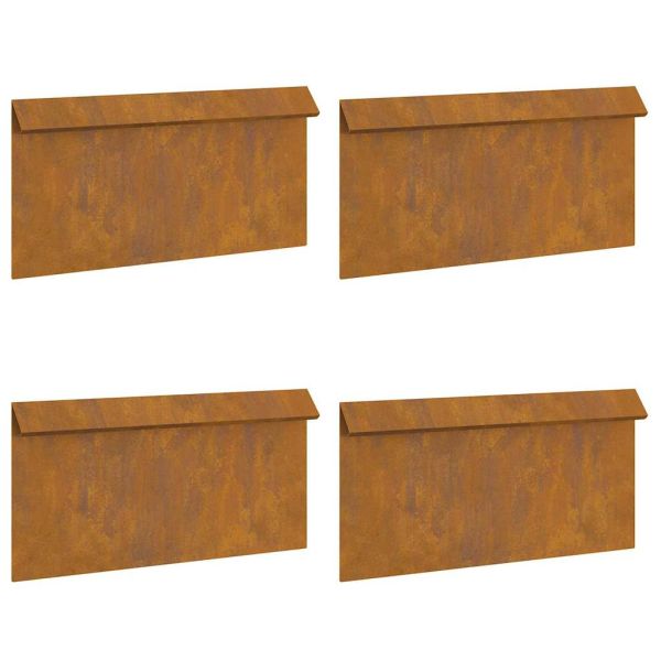 Оградка за охлюви 4 pcs Ръждясало 50 x 3,5 x 25 см