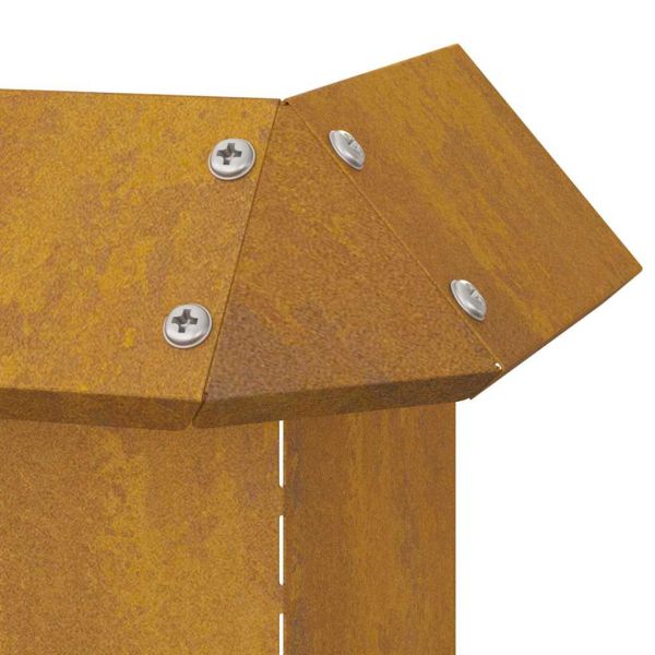 Оградка за охлюви 4 pcs Ръждясало 13,5 x 13,5 x 25 см