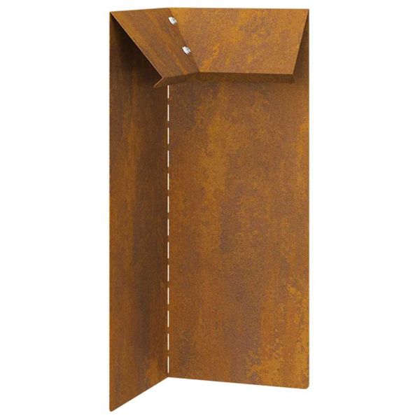 Оградка за охлюви Ръждясало 10 x 10 x 25 см Патинираща стомана