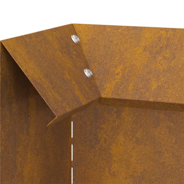 Оградка за охлюви 4 pcs Ръждясало 10 x 10 x 25 см