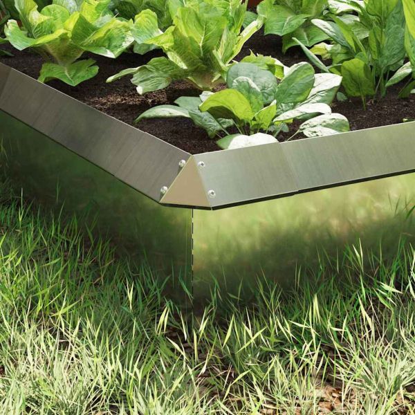 Огради за охлюви 8 pcs Сребрист Галванизирана стомана