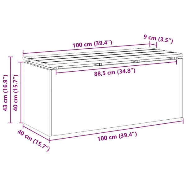 Градинска пейка Антрацит 100 x 40 x 43 см Стомана