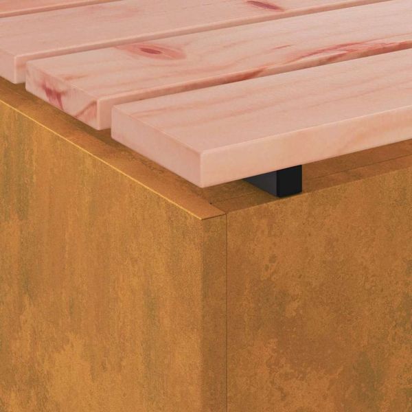 Градинска пейка Ръждясало 100 x 40 x 43 см Патинираща стомана