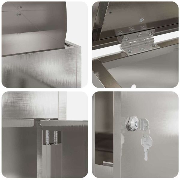 Пощенска кутия за пратки със съхранение Черно 47.5 x 38 x 59 см