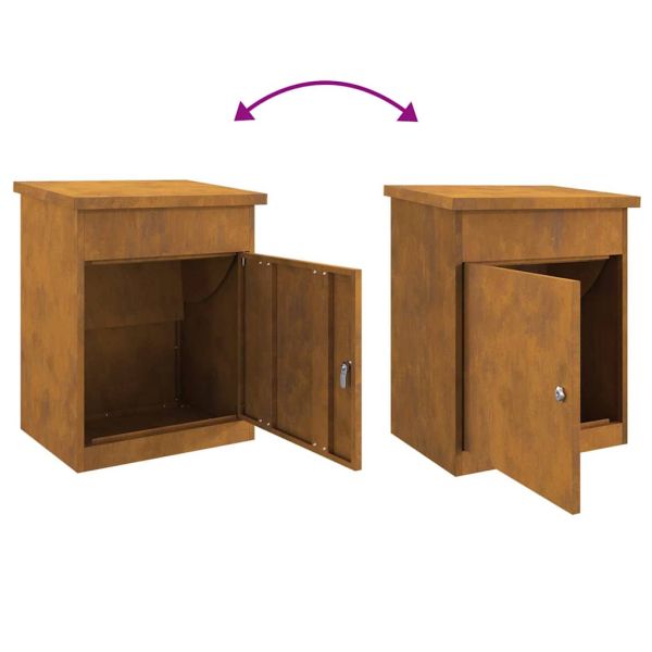 Пощенска кутия за пратки с врата Ръждясало 47.5 x 38 x 59 см