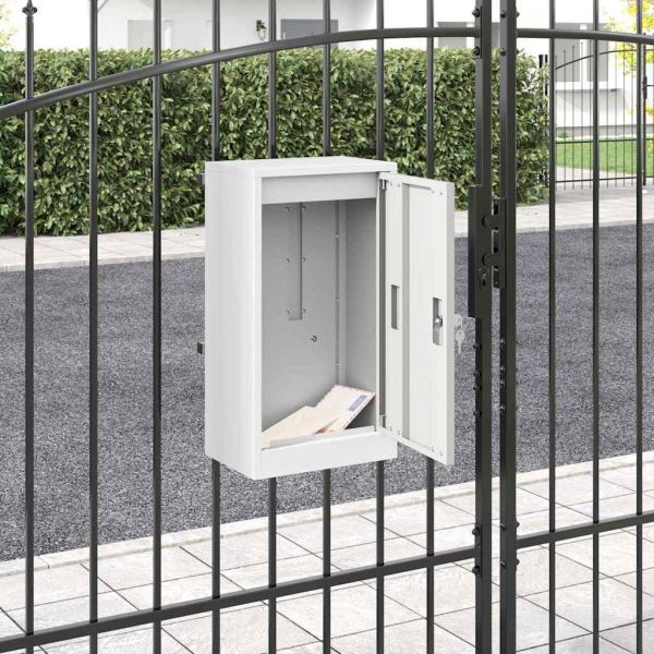 Пощенска кутия със съхранение Бяло 30 x 20 x 55 см Стомана
