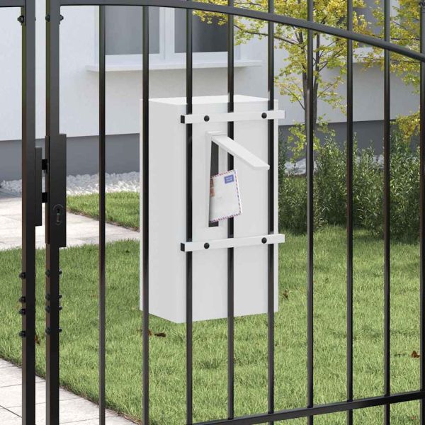 Пощенска кутия със съхранение Бяло 30 x 20 x 55 см Стомана