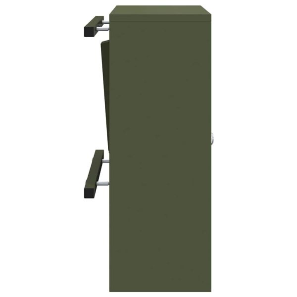 Пощенска кутия с врата Маслиненозелен 30 x 20 x 55 см Стомана