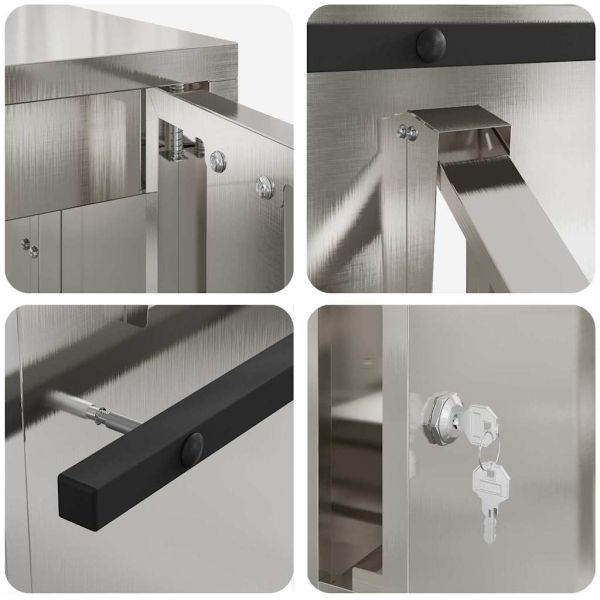 Пощенска кутия Сребрист 30 x 20 x 55 см Неръждаема стомана