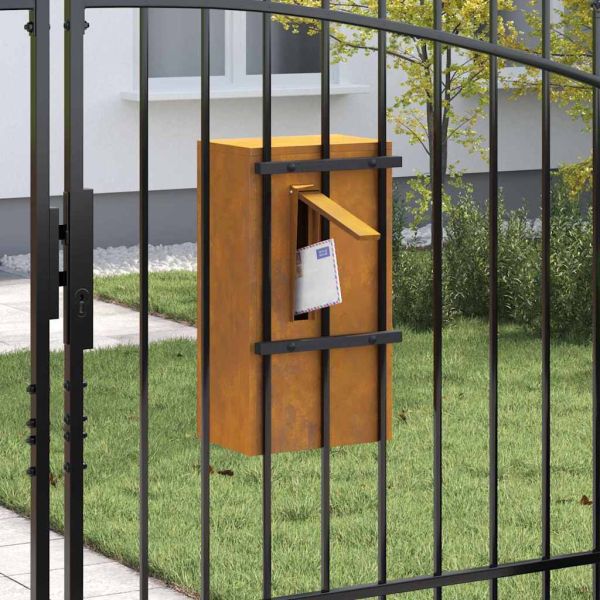 Пощенска кутия Ръждясало 30 x 20 x 55 см Патинираща стомана