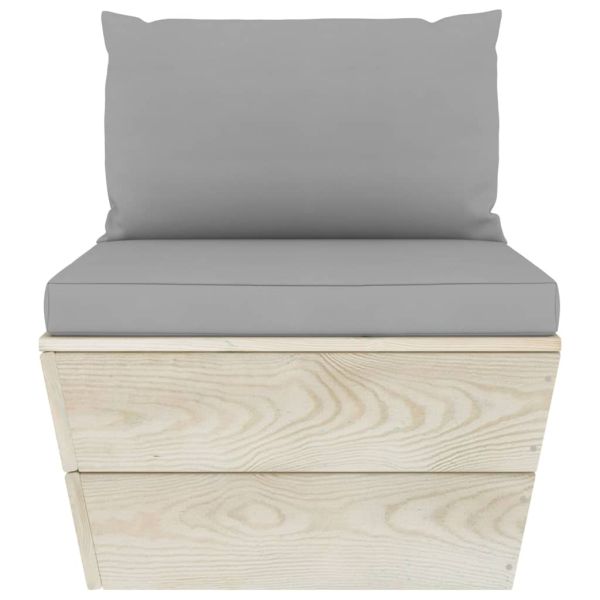 Градински лаундж комплект от палети 6 части с възглавници смърч