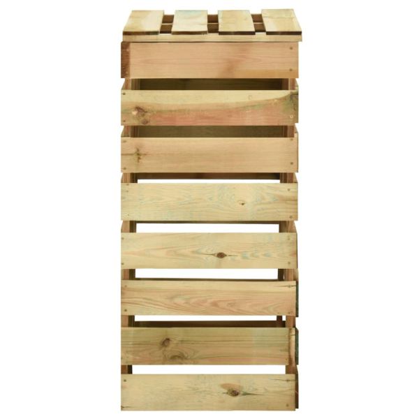 Градински ламелни компостери 3 бр 80x50x100 см импрегниран бор