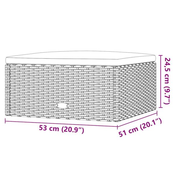 Градински лаундж комплект с възглавници 5 части черен полиратан