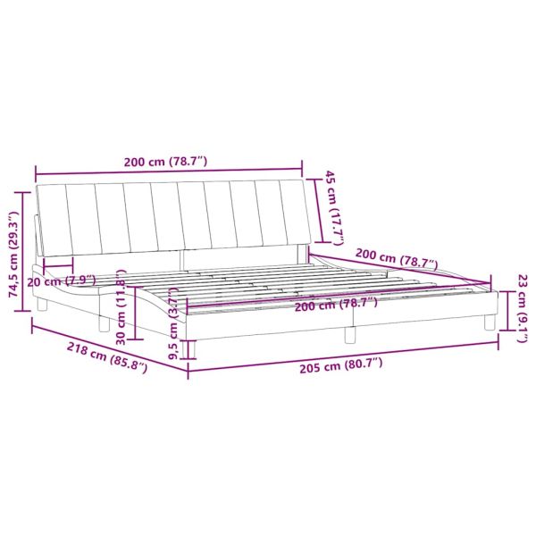 Рамка за легло без матрак Hanko, тъмнозелена, 200x200 см, кадифе