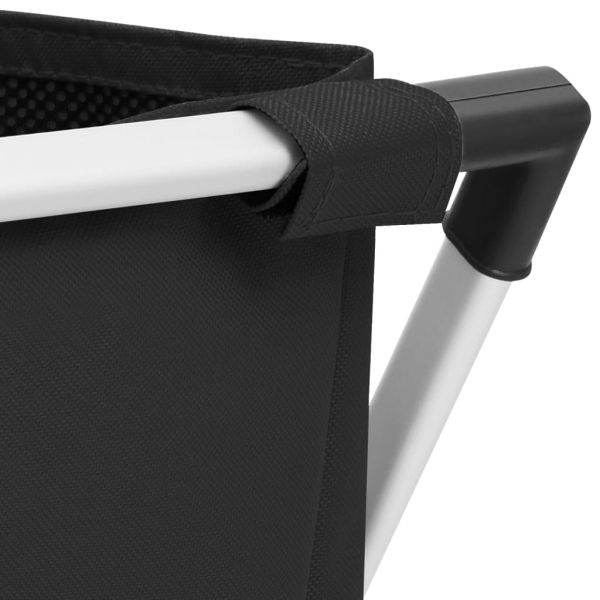 Кош за сортиране на пране с 2 секции, черен