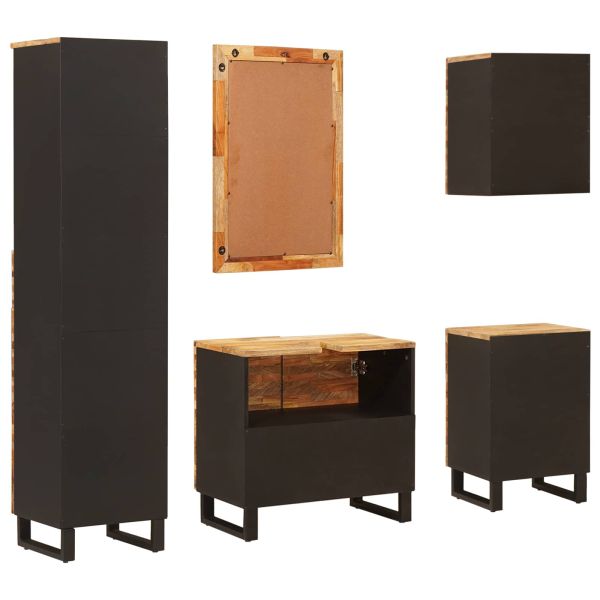 Комплекти за баня с чекмедже Естествен Солидно мангово дърво