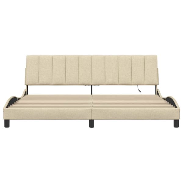 Рамка за легло без матрак Hanko, кремава, 200x200 см, плат