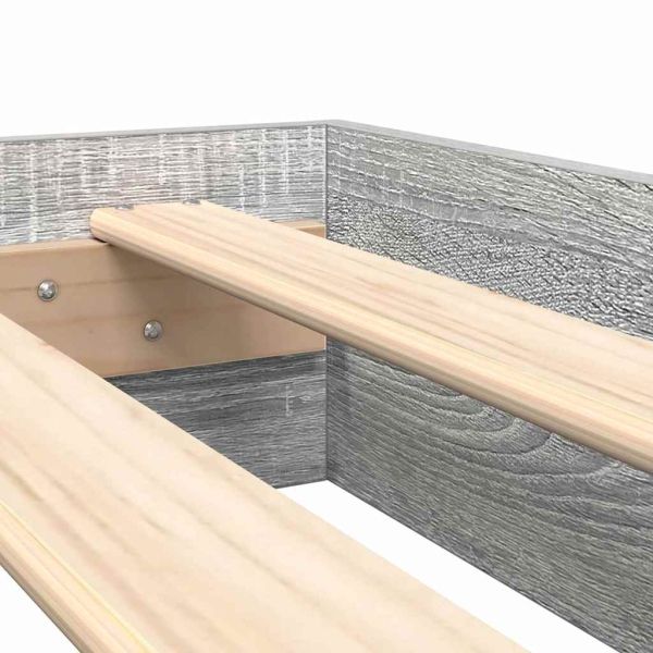 Легло с библиотека Сив сонома 180 x 200 cm Инженерно дърво