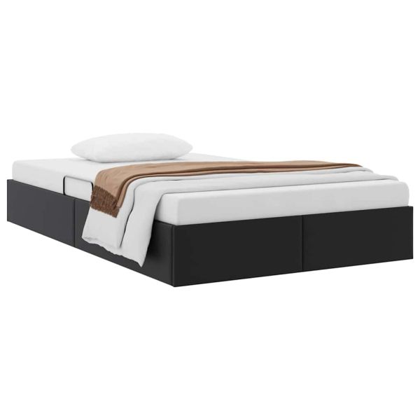 Легло с място за съхранение Черно 120 x 190 cm Изкуствена
