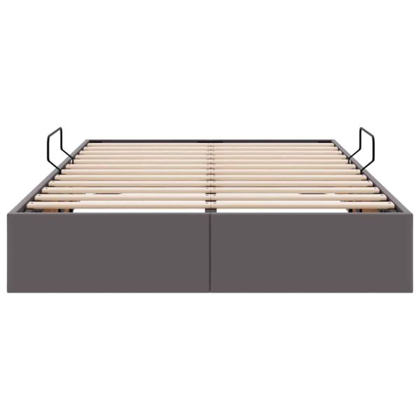 Легло с място за съхранение Сив 120 x 190 cm Изкуствена