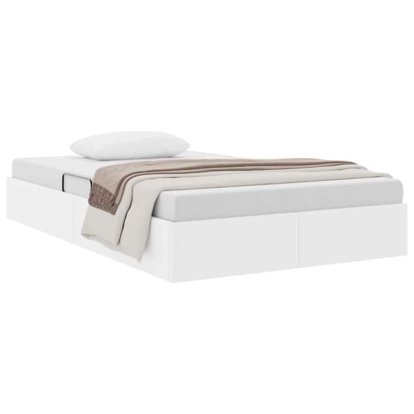 Легло с място за съхранение Чисто бяло 120 x 200 cm Изкуствена