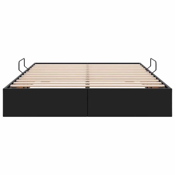Легло с място за съхранение Черно 140 x 190 cm Изкуствена