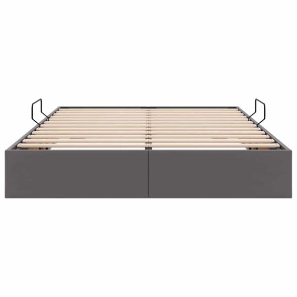 Легло с място за съхранение Сив 140 x 200 cm Изкуствена