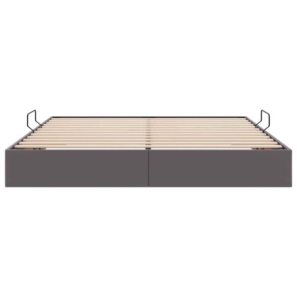 Легло с място за съхранение Сив 180 x 200 cm Изкуствена