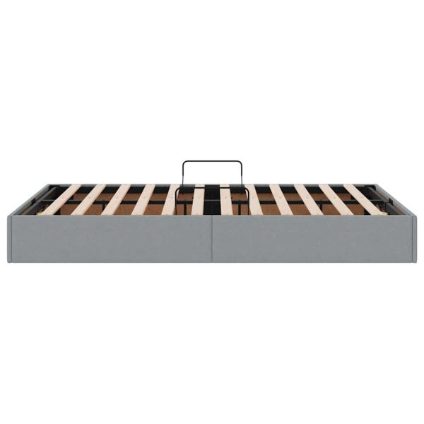 Легло с място за съхранение Светлосиво 120 x 200 cm текстил