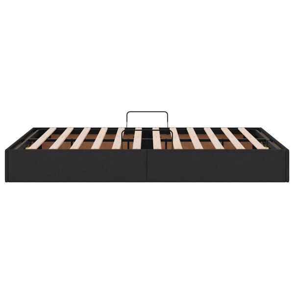 Легло с място за съхранение с матрак Черно 120 x 200 cm текстил