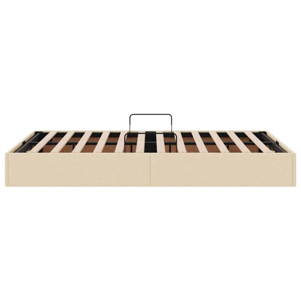 Легло с място за съхранение Кремав 120 x 200 cm текстил